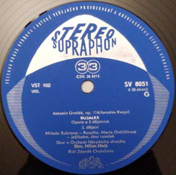 4LP Antonín Dvořák: Antonín Dvořák – Rusalka, Op. 114