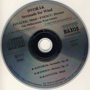 CD Antonín Dvořák: Serenade For Wind / Mládí / Dixtuor