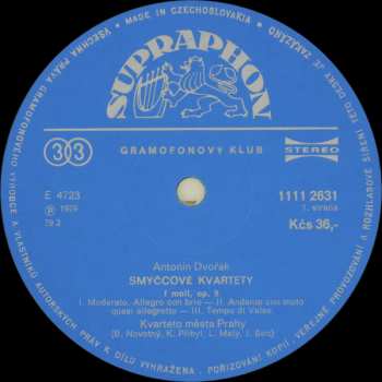 3LP/Set di cofanetti Antonín Dvořák: Smyčcové Kvartety /3 (4xLP + BOX + BOOKLET)