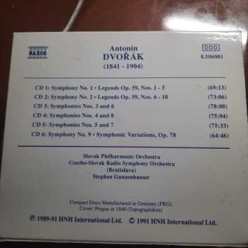 6CD/Set di cofanetti Antonín Dvořák: Symphonies Nos. 1 - 9 / Legends Op. 59, Nos. 1 - 10 / Symphonic Variations, Op. 78