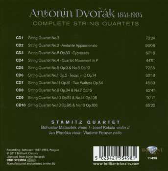10CD/Set di cofanetti Antonín Dvořák: Complete String Quartets