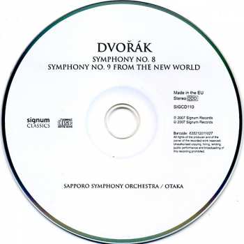 CD Antonín Dvořák: Symphony No.8 / Symphony No.9, From The New World