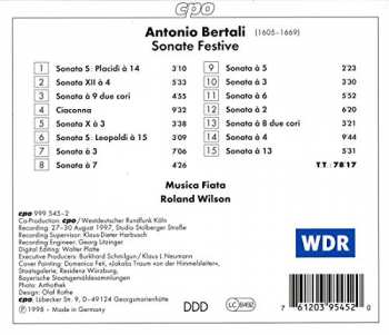 CD Antonio Bertali: Sonate Festive