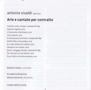 CD Antonio Vivaldi: Arie E Cantate Per Contralto