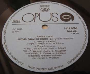 LP Antonio Vivaldi: Le Quattro Stagioni (The Four Seasons / Štvoro Ročných Období)