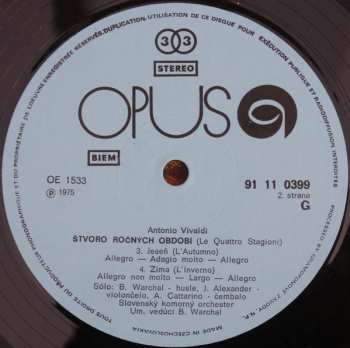 LP Antonio Vivaldi: Le Quattro Stagioni