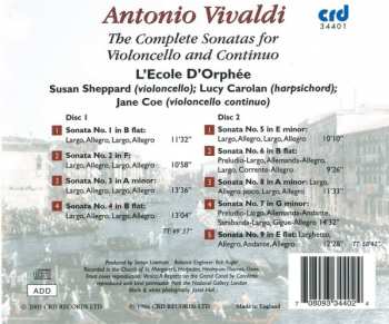 2CD Antonio Vivaldi: The Complete Sonatas for Violoncello & Continuo