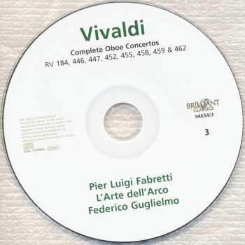 3CD Antonio Vivaldi: Complete Oboe Concertos