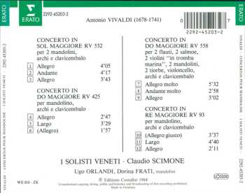 CD Antonio Vivaldi: Concerti Per Mandolini RV 93, 425, 532 & 558