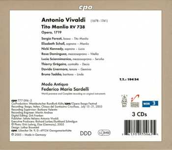 3CD/Set di cofanetti Antonio Vivaldi: Tito Manlio