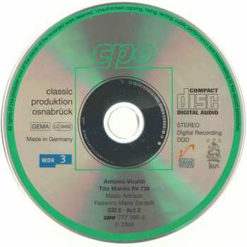 3CD/Set di cofanetti Antonio Vivaldi: Tito Manlio