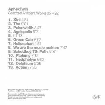 CD Aphex Twin: Selected Ambient Works 85-92