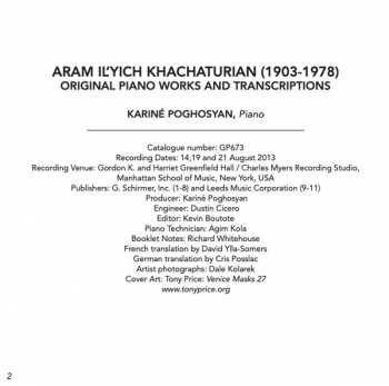 CD Aram Khatchaturian: Original Piano Works And Transcriptions
