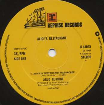 LP Arlo Guthrie: Alice's Restaurant