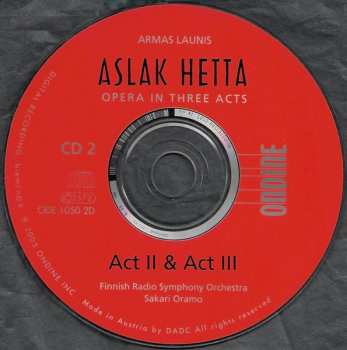 2CD/Set di cofanetti Sakari Oramo: Aslak Hetta, Opera In Three Acts