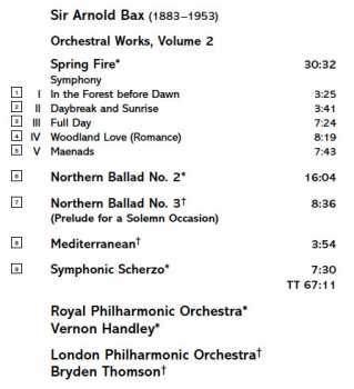 CD The London Philharmonic Orchestra: Orchestral Works Volume 2: Mediterranean · Spring Fire · Symphonic Scherzo · Northern Ballads Nos 2 & 3