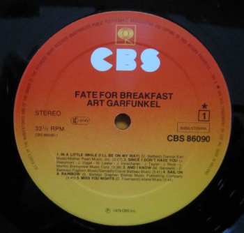LP Art Garfunkel: Fate For Breakfast