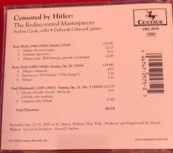 CD Arthur Cook: Censored By Hitler: The Rediscovered Masterpieces