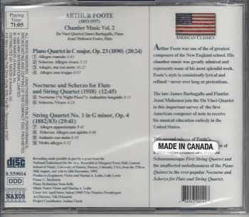 CD Arthur Foote: Chamber Music Vol. 2: Piano Quartet • String Quartet No. 1 • Nocturne And Scherzo