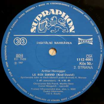2LP/Set di cofanetti The Czech Philharmonic Orchestra: Le Roi David / Mouvement Symphonique Nr. 3 / Prelude Pour »La Tempete« De Shakespeare (2xLP + BOX + BOOKLET)
