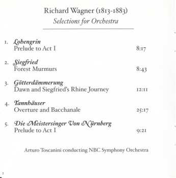 CD Arturo Toscanini: Toscanini Conducts Wagner - The Final Concert Given 4 April 1954 In Carnegie Hall
