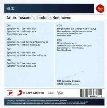 6CD/Set di cofanetti Arturo Toscanini: Arturo Toscanini conducts Beethoven