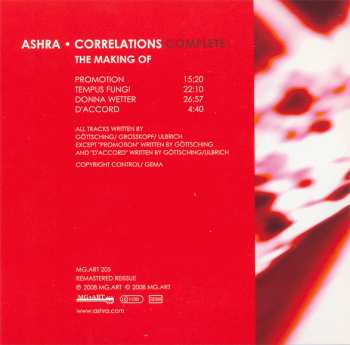 5CD/Set di cofanetti Ashra: Correlations Complete
