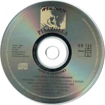 CD Astor Piazzolla: Homenaje Adios Nonino...Y Sus Temas Mas Recordados