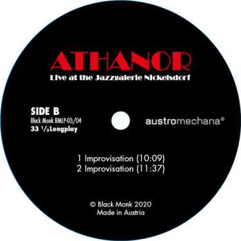 2LP Athanor: Live At The Jazzgalerie Nickelsdorf 1978 LTD