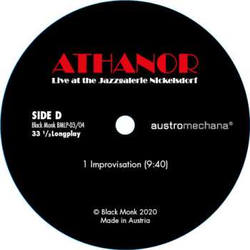 2LP Athanor: Live At The Jazzgalerie Nickelsdorf 1978 LTD