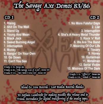 2CD Axel: The Savage Axe Demos 83/86 LTD