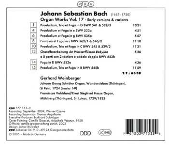 CD Johann Sebastian Bach: Organ Works Vol. 17