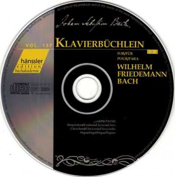 2CD Johann Sebastian Bach: Klavierbüchlein Für Wilhelm Friedemann Bach