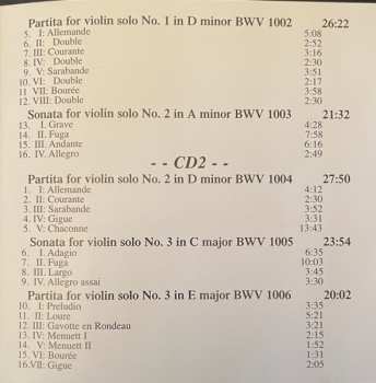 2CD Johann Sebastian Bach: Vol. 2 : 6 Sonatas And Partitas For Violin Solo 