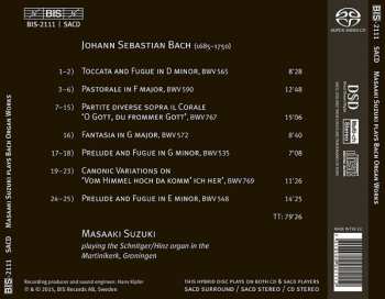 SACD Johann Sebastian Bach: Masaaki Suzuki Plays Bach Organ Works