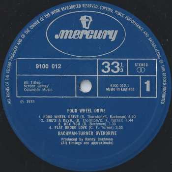 LP Bachman-Turner Overdrive: Four Wheel Drive