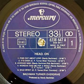 LP Bachman-Turner Overdrive: Head On