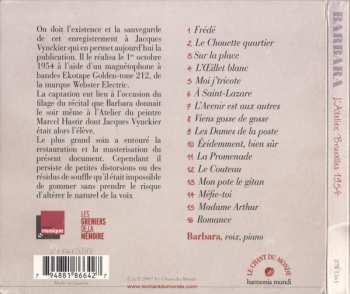 CD Barbara: À L'Atelier, Bruxelles 1954 DIGI
