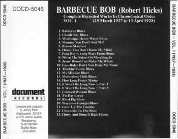 CD Barbecue Bob: Complete Recorded Works In Chronological Order: Volume 1 (25 March 1927 To 13 April 1928)