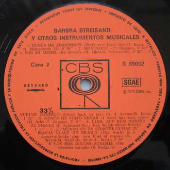 LP Barbra Streisand: Barbra Streisand And Other Musical Instruments (Barbra Y Otros Instrumentos Musicales)