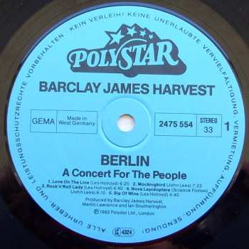 LP Barclay James Harvest: Berlin (A Concert For The People)