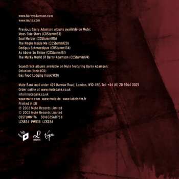 CD Barry Adamson: The King Of Nothing Hill