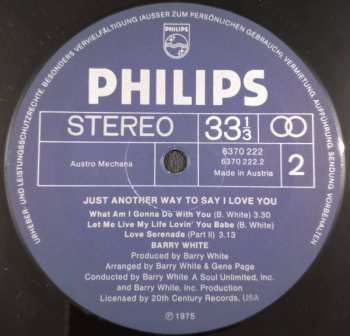 LP Barry White: Just Another Way To Say I Love You