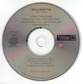 2CD Béla Bartók: The Six String Quartets (1981 Digital Cycle)