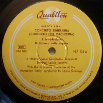 LP Béla Bartók: Concerto Zenekarra