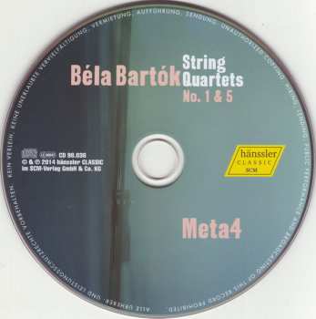 CD Béla Bartók: String Quartets No. 1 & 5