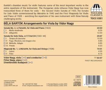 CD Béla Bartók: Bartók By Arrangement (Music For Viola)