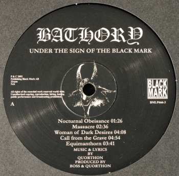 LP Bathory: Under The Sign Of The Black Mark