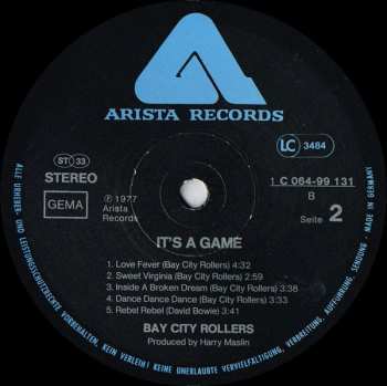 LP Bay City Rollers: It's A Game