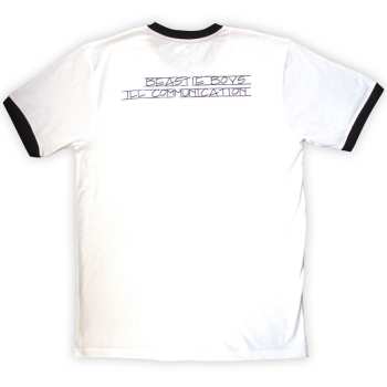 Merce Beastie Boys: The Beastie Boys Unisex Ringer T-shirt: Record Label (white) (back Print) (small) S